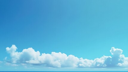 Poster - A beautiful bright blue sky with fluffy white clouds
