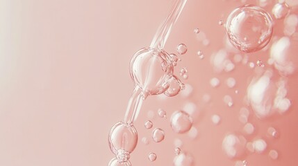 Poster - Transparent droplets of liquid with various sized bubbles