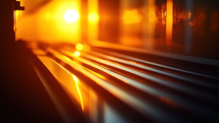 Poster - Abstract view of the warm illumination and metallic surfaces