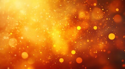 Poster - Vibrant warm golden bokeh lights in a blurry warm background