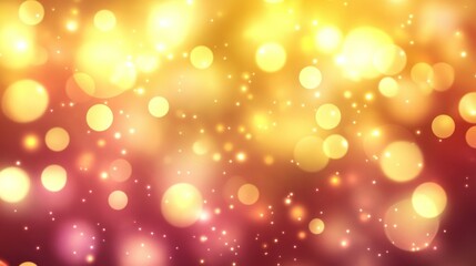Poster - Blurry golden and red lights and stars abstract background effect
