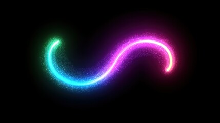 Poster - A Glowing Swirl Showing Multiple Colors Across A Black Background