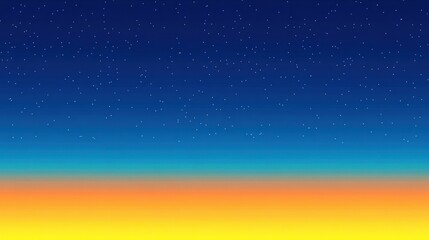Poster - A starry night sky transitions to the golden horizon line