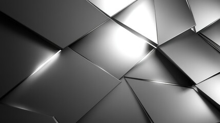 Poster - Abstract metallic shapes in a geometric pattern and detailed texture
