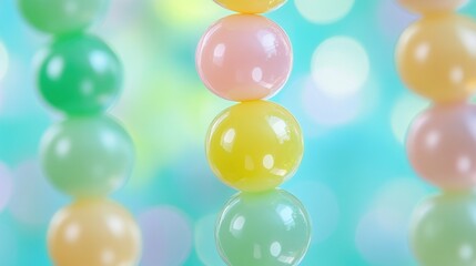 Poster - Several colorful spheres appear stacked up in the background