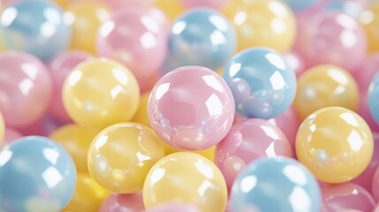 Poster - Colorful Shiny Orbs Are Scattered Around the Frame Together