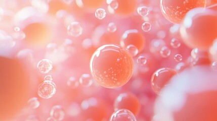Poster - A beautiful close up view of spheres in pink colors