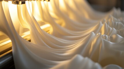 Poster - A Close Up View of White Fabric Under Light