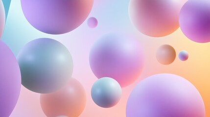 Poster - Floating spheres of various sizes and colors create an abstract design