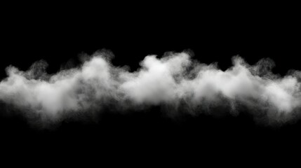 Poster - A fluffy white cloud formation against a black background exists