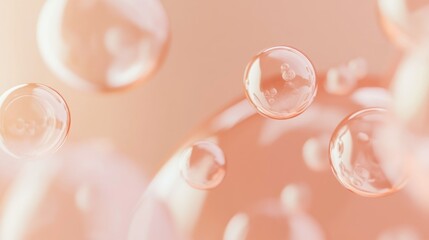 Poster - Transparent bubbles floating with some blurring effects in the image