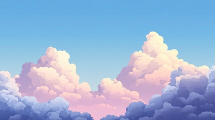 Poster - Pastel Clouds And Blue Sky Make A Peaceful Scene