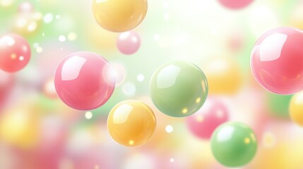 Poster - Colorful and vibrant spheres floating gracefully in the background