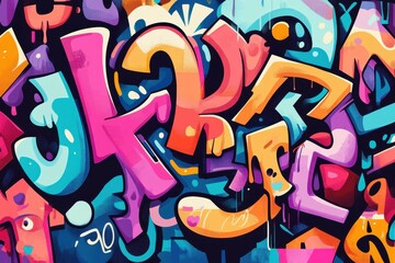 Poster - Colorful and expressive graffiti art displays vibrant letter forms and designs