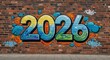 © IbragimovN - Colorful 2026 graffiti on brick wall: urban art street style vibes