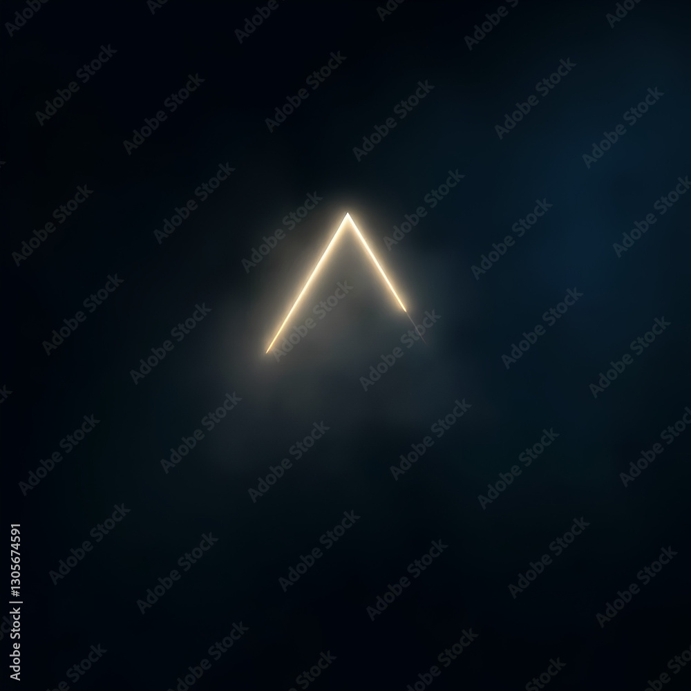 This image features a striking triangular light illuminating a dark ...