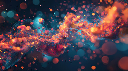 Wall Mural - cosmic planets in outer space , universe, galaxy, celestial bodies, astronomy, stars. celestial - sk