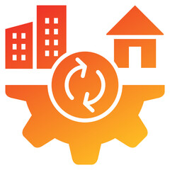 Poster - Hybrid Work Glyph Gradient Icon