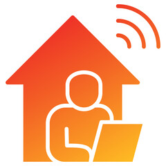 Poster - Hybrid Work Glyph Gradient Icon