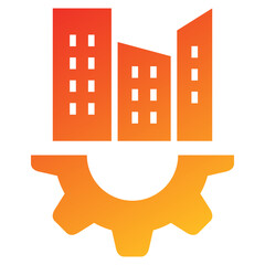 Poster - Office Building Glyph Gradient Icon