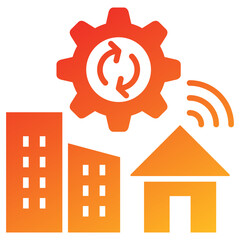 Poster - Hybrid Work Glyph Gradient Icon