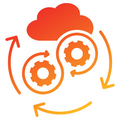 Poster - Devops Glyph Gradient Icon