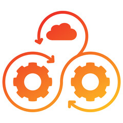 Poster - Devops Glyph Gradient Icon