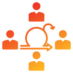 Poster - Agile Team Glyph Gradient Icon