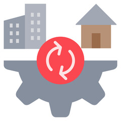 Poster - Hybrid Work Flat Icon