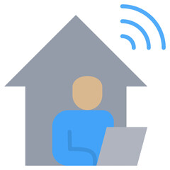 Poster - Hybrid Work Flat Icon