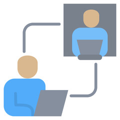 Poster - Online Meeting Flat Icon