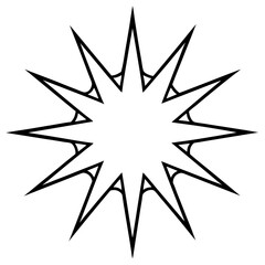 Poster - a minimalist black starburst design, radiating energy and focus on the form and shape vector illustration