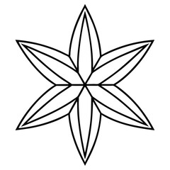 Poster - a simple outline illustration of a six-pointed star. Perfect for design and decoration, in black and white vector illustration