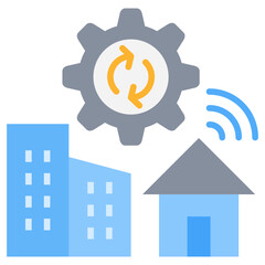 Poster - Hybrid Work Flat Icon