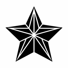Poster - a graphic illustration of a black star with a unique geometric design, with detailed lines and sharp points, conveying elegance and modernity vector illustration
