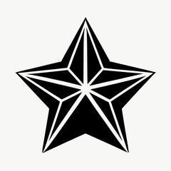 Poster - a striking black star symbol isolated,  The star features a pentagonal shape, vector illustration