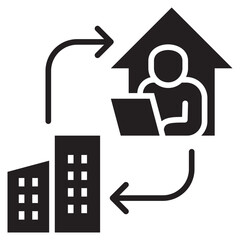 Poster - Hybrid Work Glyph Icon