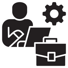 Poster - Worker Glyph Icon