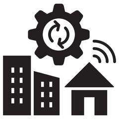 Poster - Hybrid Work Glyph Icon