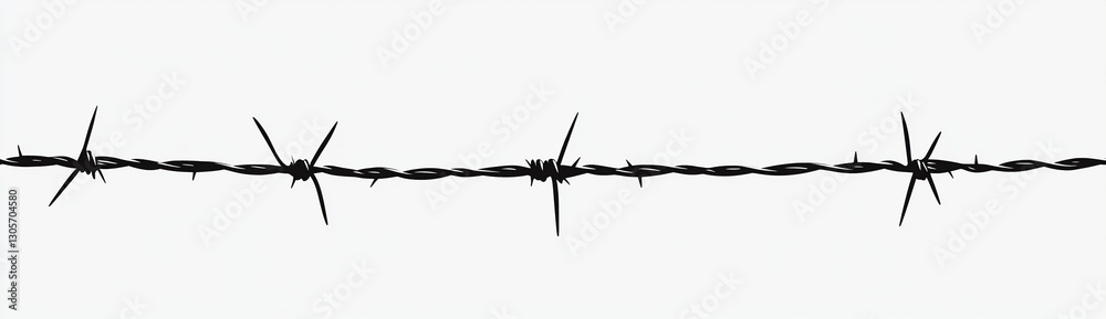 Barbed wire fence isolated on white background. Stock Photo | Adobe Stock