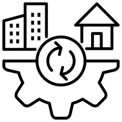 Poster - Hybrid Work Line Icon