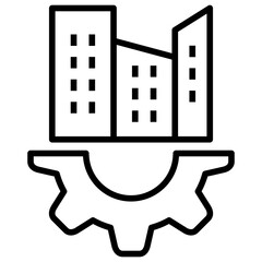Poster - Office Building Line Icon