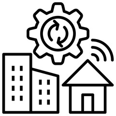 Poster - Hybrid Work Line Icon
