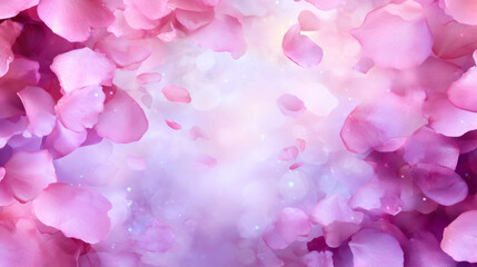 Aufkleber - Delicate pink petals drifting softly, evoking whimsical, ethereal garden landscape