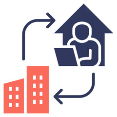 Poster - Hybrid Work Mixed Icon
