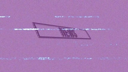 Poster - Animation of purple screen glitching with NEWS text in rectangular shape