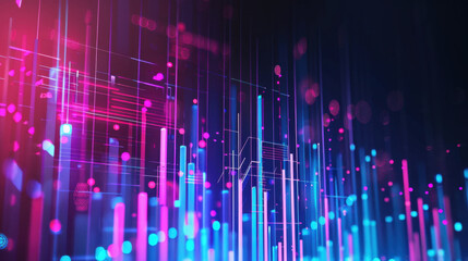 Poster - Abstract digital background with vibrant colors and lines