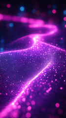 Aufkleber - wavy lines representing the flow of crypto data in an information code field. Symbolizes digital currency, blockchain technology, and the dynamic nature of data in the cyber world
