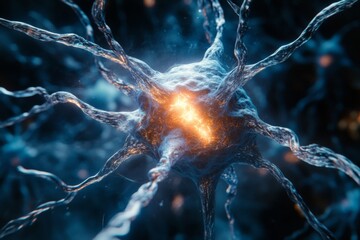 Poster - Neurons connect and communicate with vibrant energy in an intricate biological network