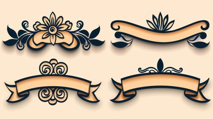 Poster - Explore a unique collection of intricate label ornaments, perfect for adding elegance to any design project or branding effort.